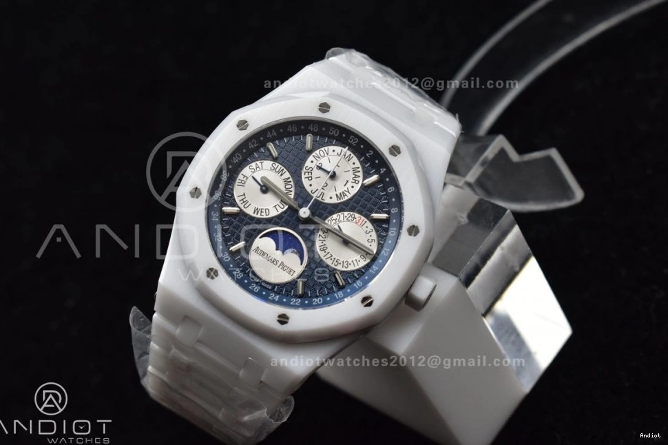 26579cb on Perpetual Ceramic Calendar White Bracelet APSF Best A5134 Ceramic Oak Royal Edition 0514